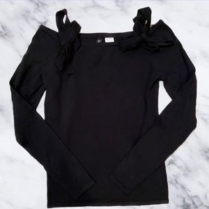 H&M Shoulder Tie-Strap Black Sweater